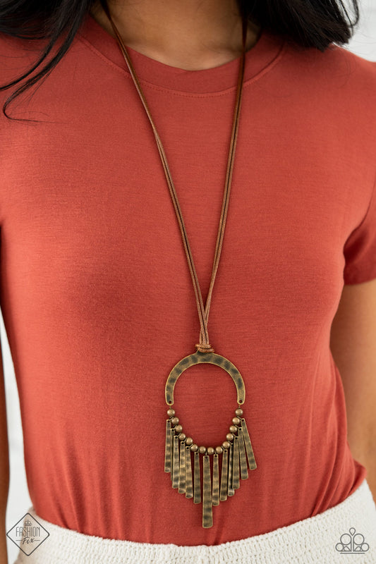 You Wouldn't FLARE! - brass - Paparazzi necklace