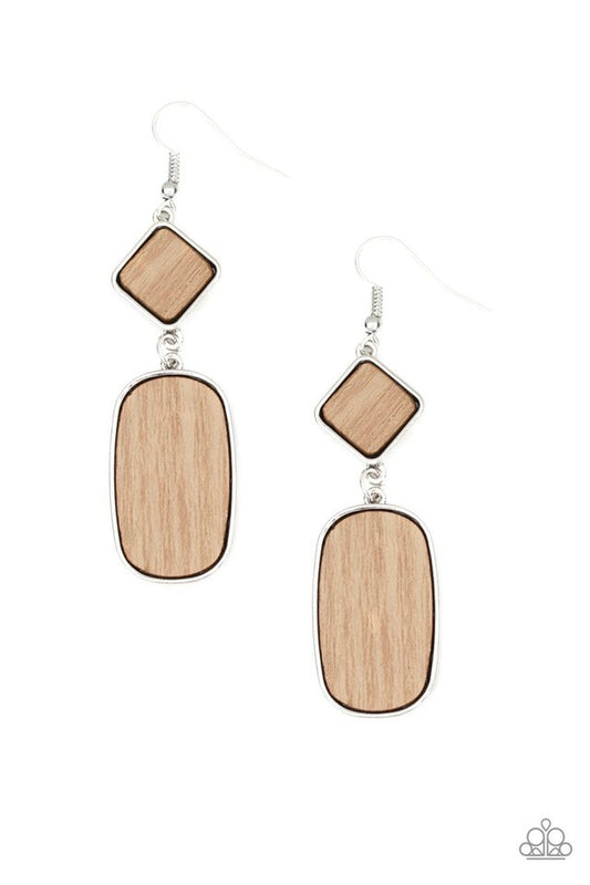 You WOOD Be So Lucky - brown - Paparazzi earrings