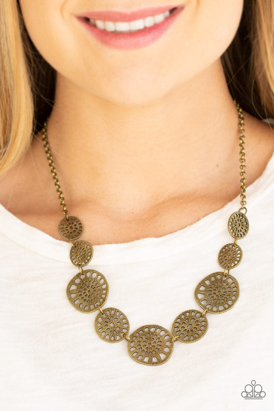 Your Own Free WHEEL - brass - Paparazzi necklace