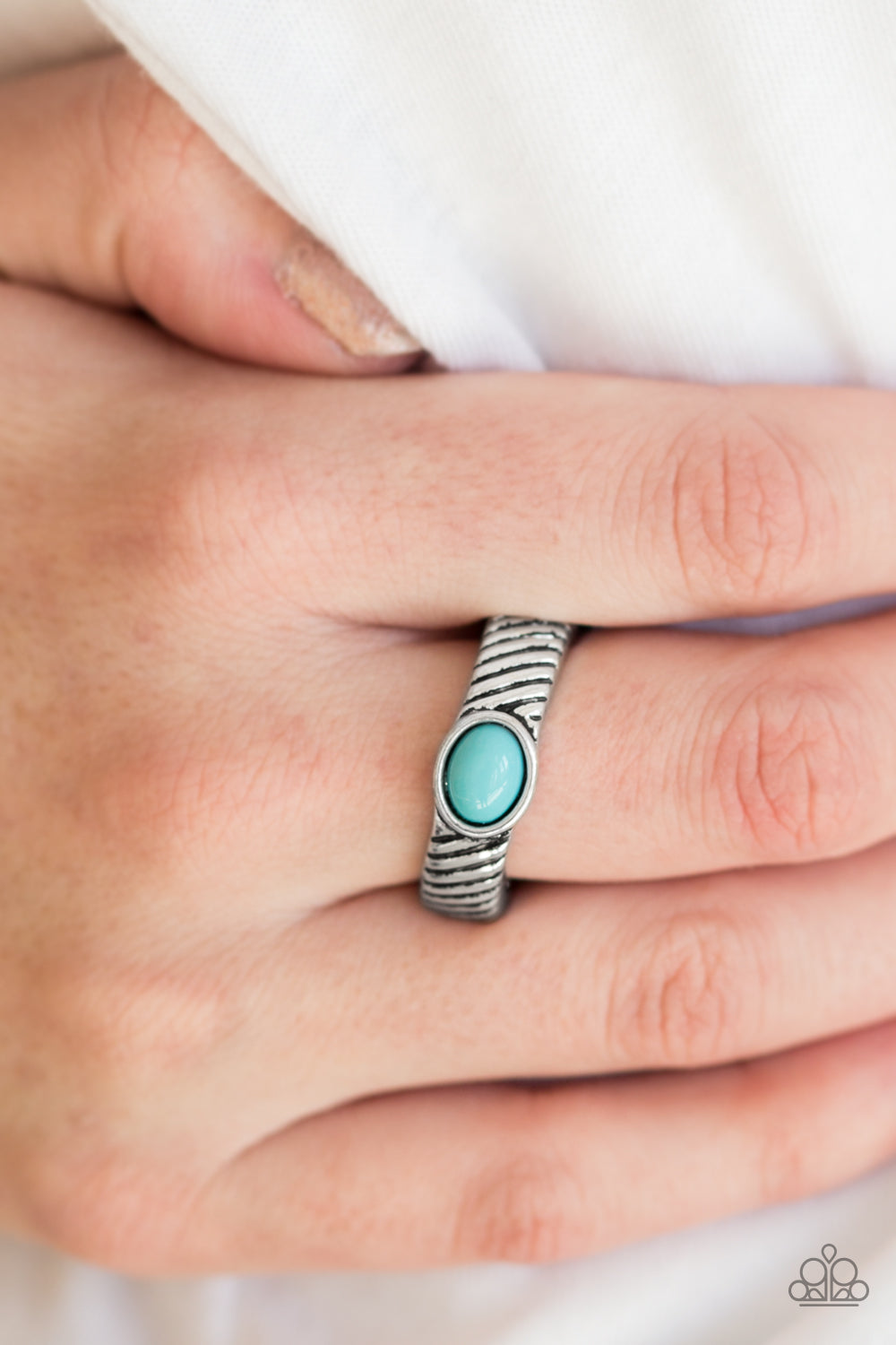 Zebra Zen - blue - Paparazzi ring