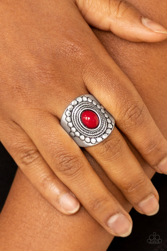 Zen To One - red - Paparazzi ring