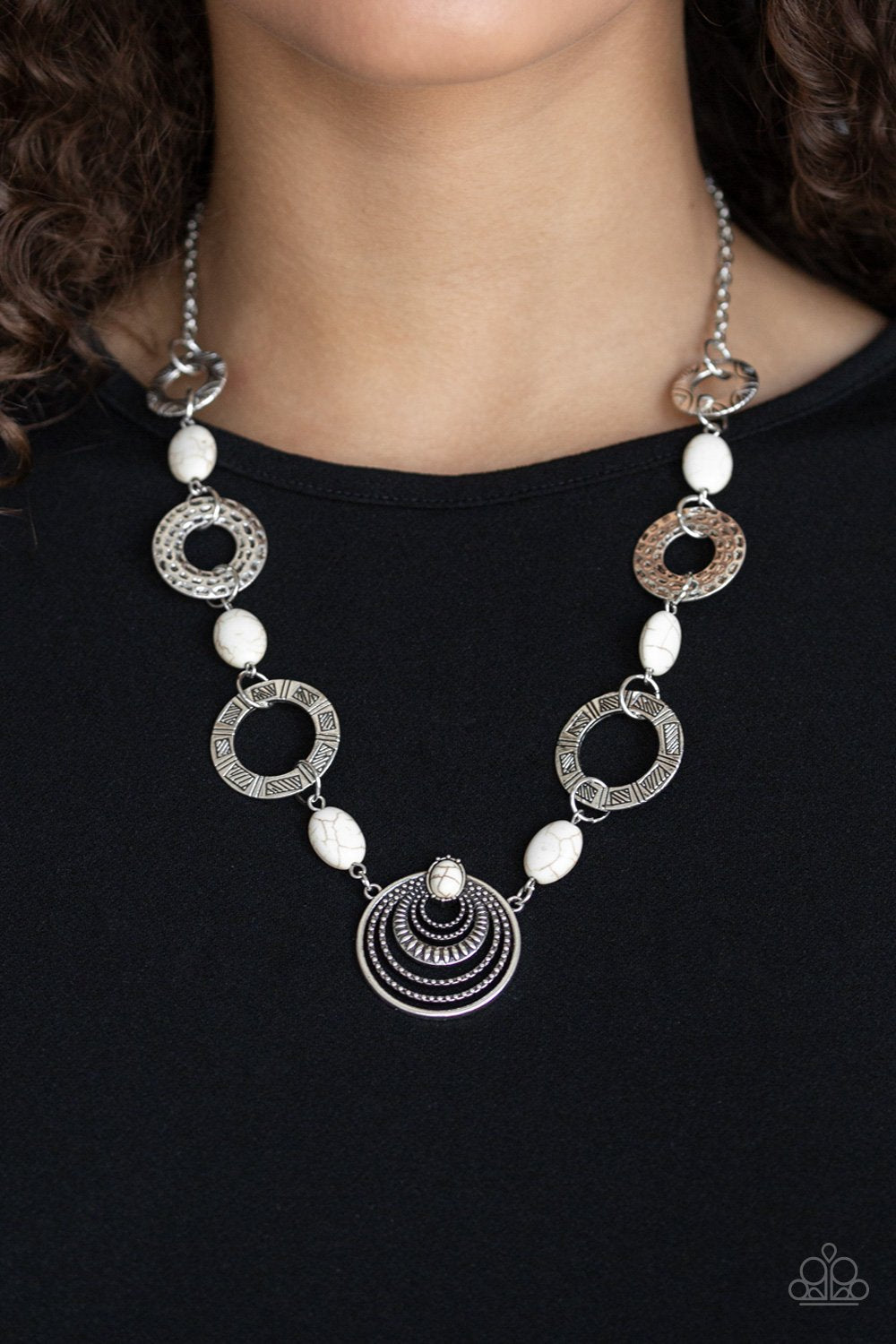 Zen Trend-white-Paparazzi necklace