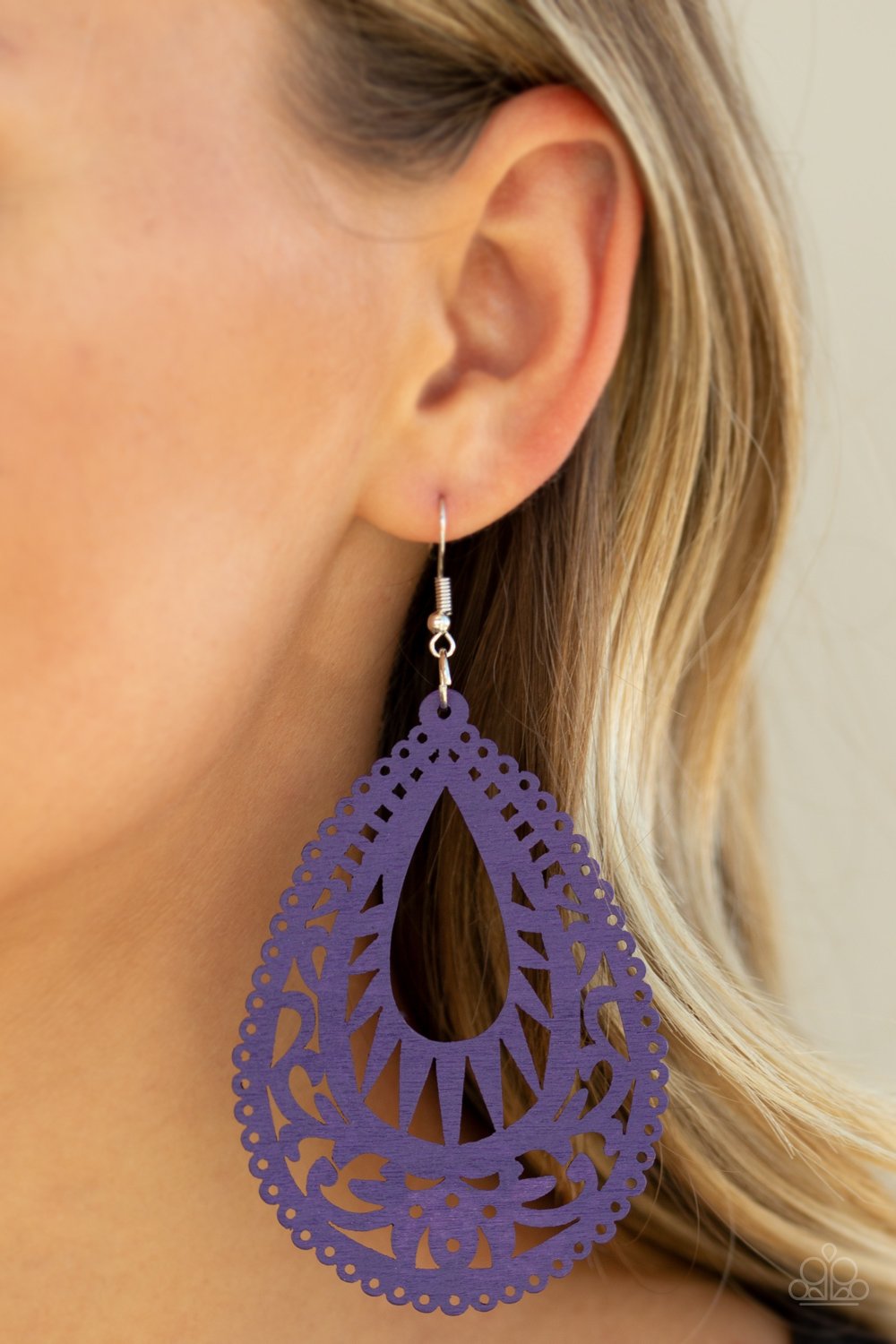Zesty Zen-purple-Paparazzi earrings