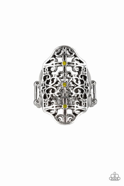 Botanical Beam - yellow - Paparazzi ring