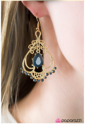 Queen of Spades - Blue - Paparazzi earrings