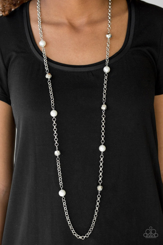 Showroom Shimmer - white - Paparazzi necklace